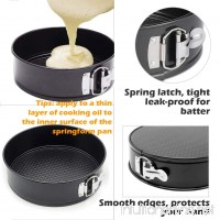 Round Springform Pan Set of 2  Non-stick Cheesecake Pan Leakproof Baking Cake Pan Set  with Removable Bottom & Easy Release (7 in  9 in) - B07CYYW5H9